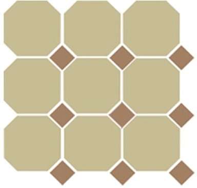 Керамогранит Top Cer 4403 OCT04-1Ch Yellow OCTAGON 03/Caramel Dots 04 (лист 30х30 9 штук+вставки)