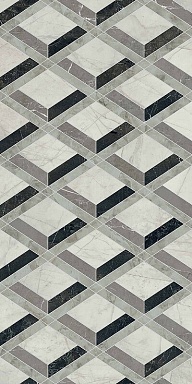Декор Versace PF60014145 Tarsia Lozenge Nero Deco Lux 3D Rett 60x120