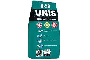 Смеси и затирки Unis Затирка U-50 U-50 Белая С01 1.5 кг