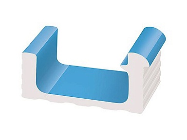 Декоративная вставка Serapool KP251 Переливной лоток керамический 1/2 часть Light Blue 29x12