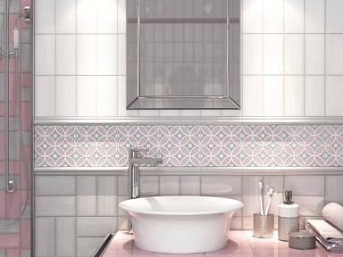 Бордюр Kerama Marazzi BLD018 Мурано Багет розовый 15х3