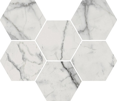 Декор Italon 620110000046 Charme Evo Statuario Mosaico Hexagon 25x29