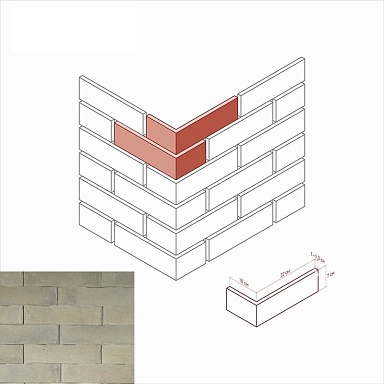 Искусственный камень White Hills 379-95 Сити брик Угол 10x22x7