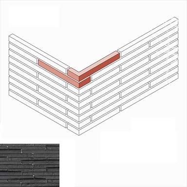 Искусственный камень White Hills 699-88 Бран брик 3D Design угол 6,7-7,5/32,5-33,5 (7/33) x 4 x 5