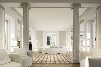 Керамогранит Versace PF60017069 V Stone Frame Beige Nat Rett 8.5mm 60x60