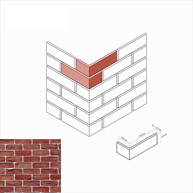 Искусственный камень White Hills 327-55 Торн брик Design Угол 8,5х19,5x6,5