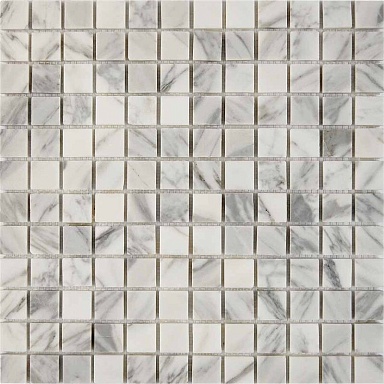Мозаика Pixmosaic PIX242 Bianco carrara из мрамора полированная 23x23 305х305x6