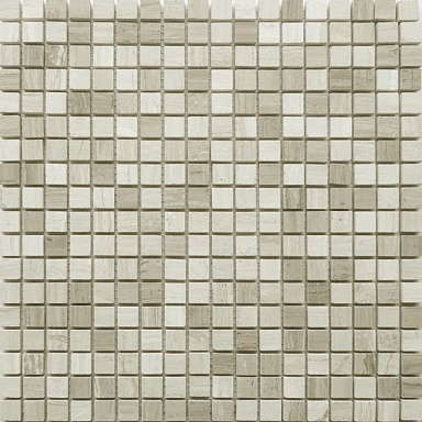 Мозаика Caramelle Mosaic Pietrine Travertino Silver POL 15x15 - толщ. 4 мм 305x305