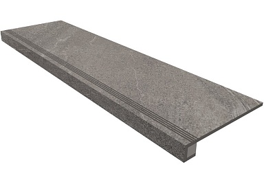 Estima Комплект GB02 Габбро Серый (Ступень 33x120x9 Неполированный прямоугольный бортик без насечек + Подступенок 14,5x120х9)