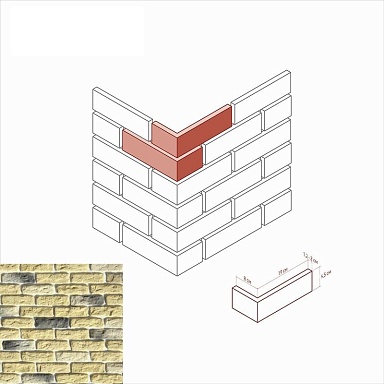 Искусственный камень White Hills 315-35 Брюгге брик Угол 8x19x6.5