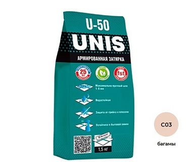 Смеси и затирки Unis Затирка U-50 U-50 Багамы С03 1.5 кг