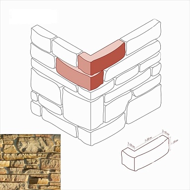 Искусственный камень White Hills 701-15 Тевиот Угол 7-30 x 4-20