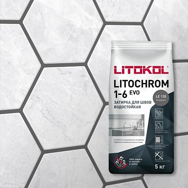 Смеси и затирки LITOKOL Litochrom 1-6 Evo LE.135 Антрацит 2кг 500150002