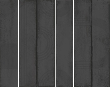 Панно Kerama Marazzi KMP3STA009RN6X Панно Мажорель чёрный глянцевый (из 6 частей 6х28,5) 36x28,5x1