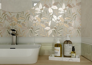 Gracia Ceramica 010300000218 Декор Флора бежевый 01 25х40