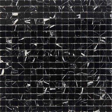 Мозаика Pixmosaic PIX250 Black majesty из мрамора полированная 15x15 305х305x4