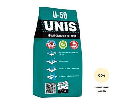 Смеси и затирки Unis Затирка U-50 U-50 Слоновая Кость С04 1.5 кг