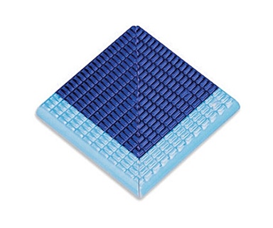 Ступень Serapool 21277 DK Petit Carre Наружный угол плитки с буртиком Light Blue-Cobalt 12x12