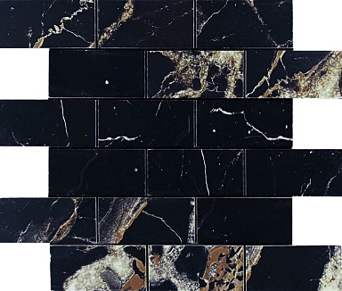 Декор Velsaa Mosaic Alcantro Nero Brick bone 34.6x29.7