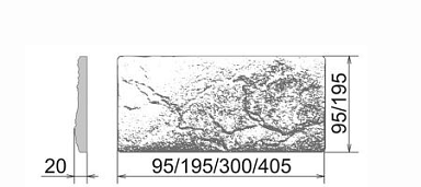 Искусственный камень Камелот Мальта 116 Плоскость 95-195-300-405х95-195х20