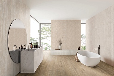 Декор Ragno Marazzi RCUV Travertino Wall Decoro Malva Touch Cross Bianco Rett 40x120