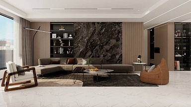 Керамогранит Basconi Home BHW-0021 Calacatta White Polished (Sinking Ink) 600x1200x9