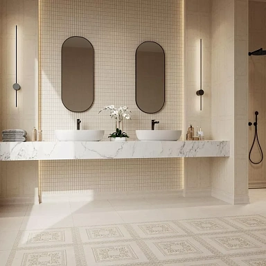 Бордюр Kerama Marazzi 19027/3F Резиденция беж структурированный 20х9.9