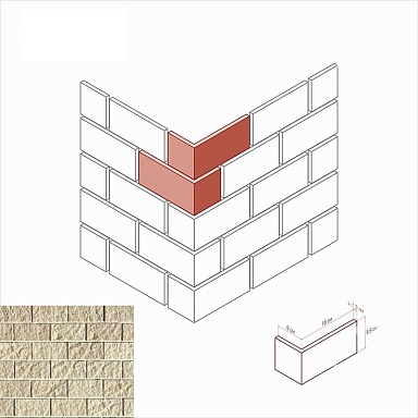 Искусственный камень White Hills 445-15 Торре Бьянка Угол 8x18x9.5