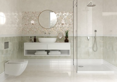 Gracia Ceramica 010300000218 Декор Флора бежевый 01 25х40