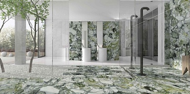 Керамогранит Moreroom Stone MN662CP321606 Freezing Emeral Polished 6mm 160x320