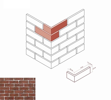 Искусственный камень White Hills 681-75 Ринн Брик угол 8.5x19x6.5