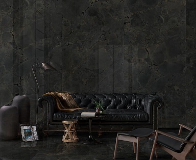 Керамогранит ArkLam 229646 Jurassic Black Polished 6mm 120x300