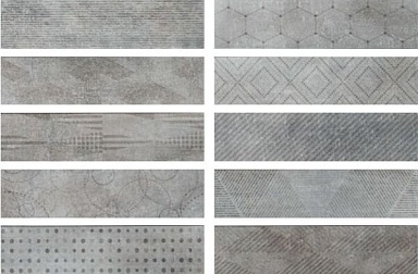 Керамогранит Serenissima Cir 1047177 DOCKLANDS FREEPORT GREYWALL (10 soggettu mix) 8,6x35