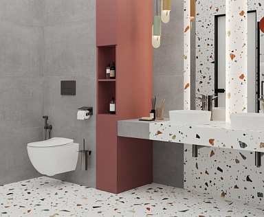 Керамогранит Laparet Terazzo Bianco цветной матовый карвинг 60х120