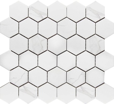 Мозаика StarMosaic PMMT83017 Hexagon small Carrara Matt 26.5х27.8