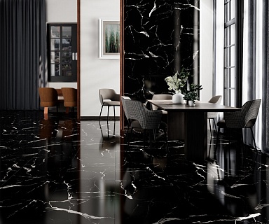 Керамогранит Eurotile Statuario Black Pol 60x60