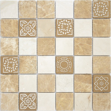 Мозаика Caramelle Mosaic Art Pietra Mix 1 MAT 48x48x8 300x300x8