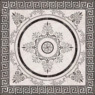 Декор Absolut Keramika Roseton Nero 4 45x45