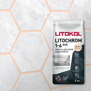 Смеси и затирки LITOKOL Litochrom 1-6 Evo LE.316 Персиковый 2кг 507280002