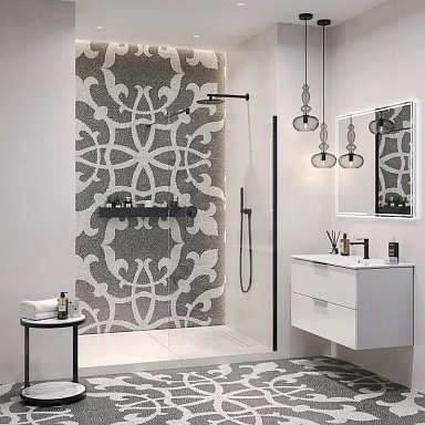 Керамогранит Kerama Marazzi DD843300R Багатти белый чёрный обрезной 80*80