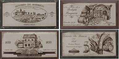 Декор FABRESA Hueso Wine Labels Decor Mix 10x20