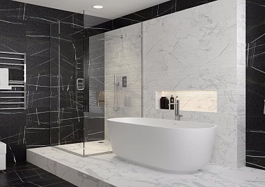Ступень Kerranova K-1004/MR/st01 Marble Trend Nero Dorato 300x600x9
