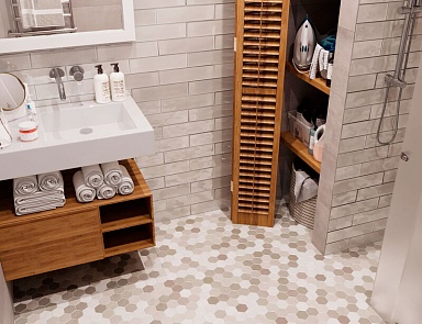 Мозаика StarMosaic Hexagon big White Matt (SBH1005) 25.6х29.5