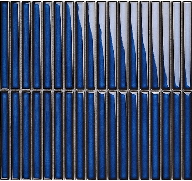 Мозаика Porcelain mosaic Y15FW05 Strip Синий глянцевый 1.5х14.5 29.4х31.3