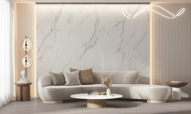 Керамогранит Peronda 41723 Lumiere White NT/60X120X0,9/C/R 60x120