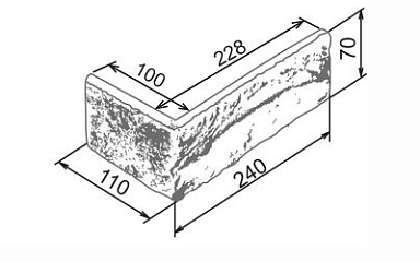Искусственный камень Камелот Дрезден 399 Угол 240х110х70х15