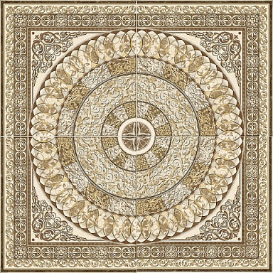 Панно Absolut Keramika Roseton marble 90x90 (комплект 4шт)