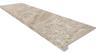 Ступень Ametis by Estima OM02 Oceanmist Beige неполированный 33x120+ Подступенок (14.5x120))