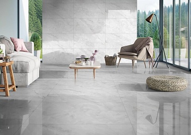 Керамогранит Global Tile GT1206015203PR Foram Белый полированный 60x120