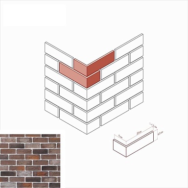 Искусственный камень White Hills 324-65 Кельн брик Design Угол 9x20x6.5